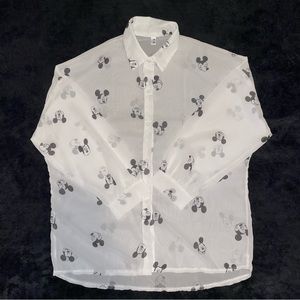 LIKE NEW Off Brand Disney Mickey Mouse Sheer Long Sleeve